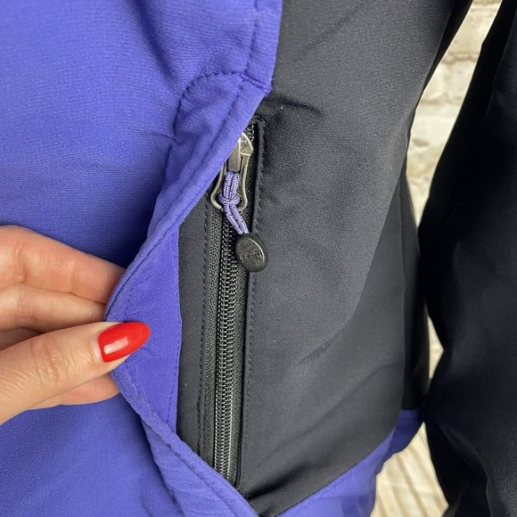 LL Bean Jacket Purple Spandex Full Zip Mock Neck Longsleeve Woman Small - Picture 3 of 9